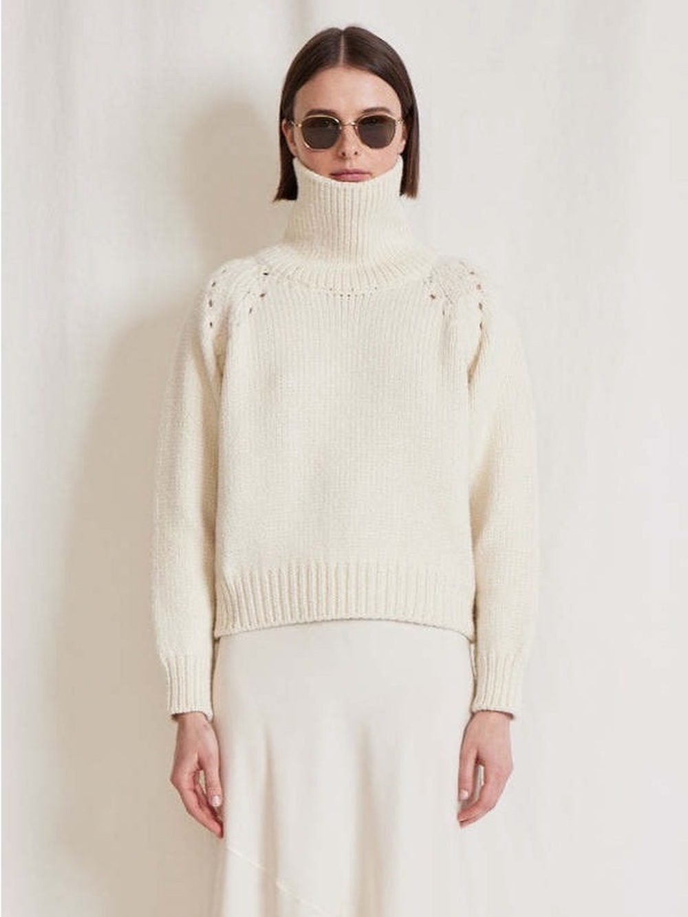 Ronia Turtleneck Apiece Apart Cream Ribbed Turtleneck Sweater